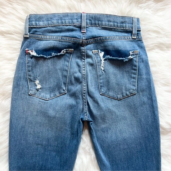 ALICE + OLIVIA AO.LA High Waisted Ripped Embellished Jeans - Picture 4 of 9